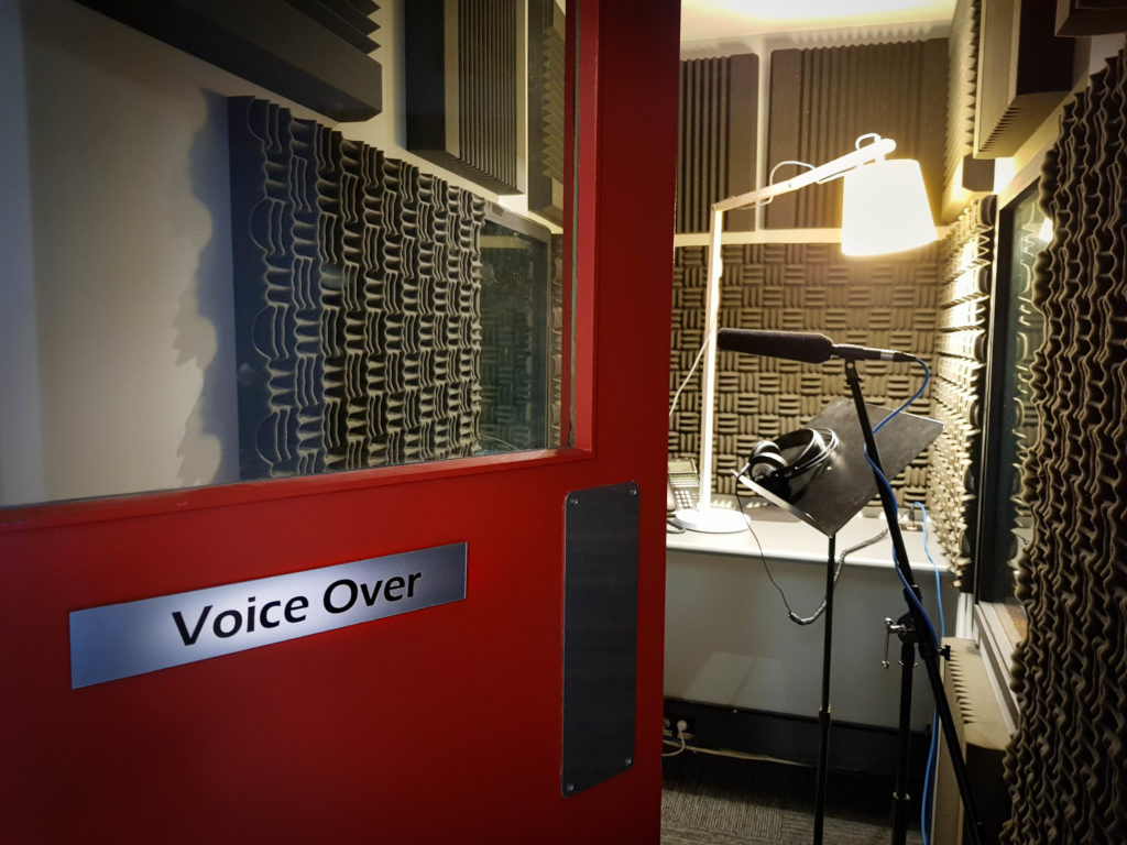 Looking into the voice over booth